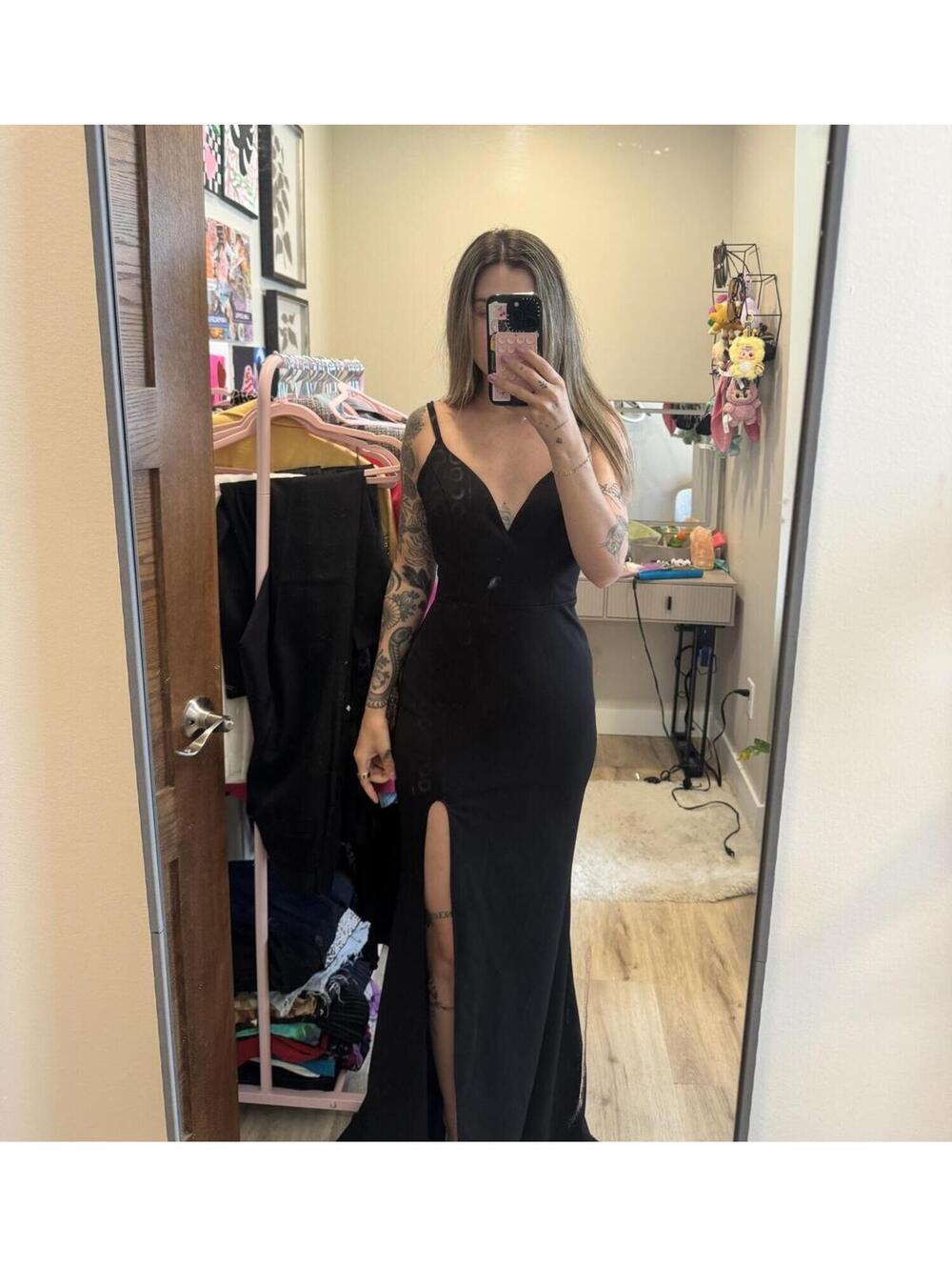 City Studio Black Maxi Dress Size 5 Prom Pageant Formal Evening Dress Slit